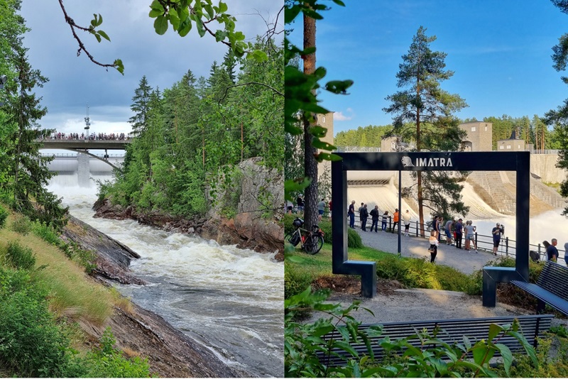 Stromschnellen des Imatrafalls in der Stadt Imatra